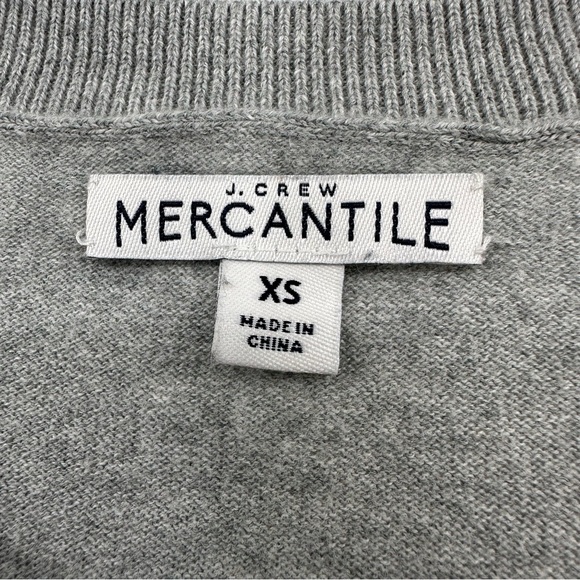 J. Crew Mercantile Long Sleeve Sweater Buffalo Plaid Hem Gray Size XS - Picture 5 of 6